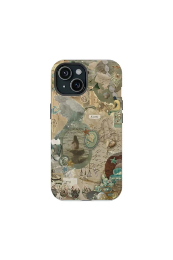 iPhone 14 Uyumlu Silikon Kılıf -Siren Kolaj
