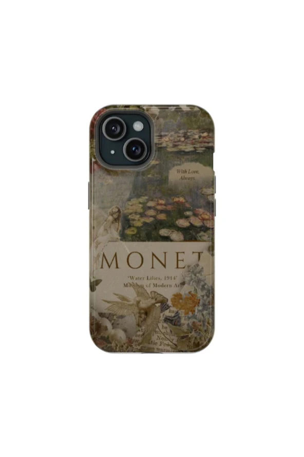 iPhone 15 Pro Max Uyumlu Silikon Kılıf -Monet Kolaj