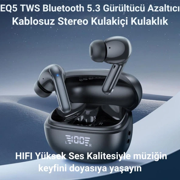 Coofbe Bluetooth Vers.5.3 Gürültü Azaltılıcı Stereo Kulakiçi Bluetooth Kulaklık Dijital Göstergeli