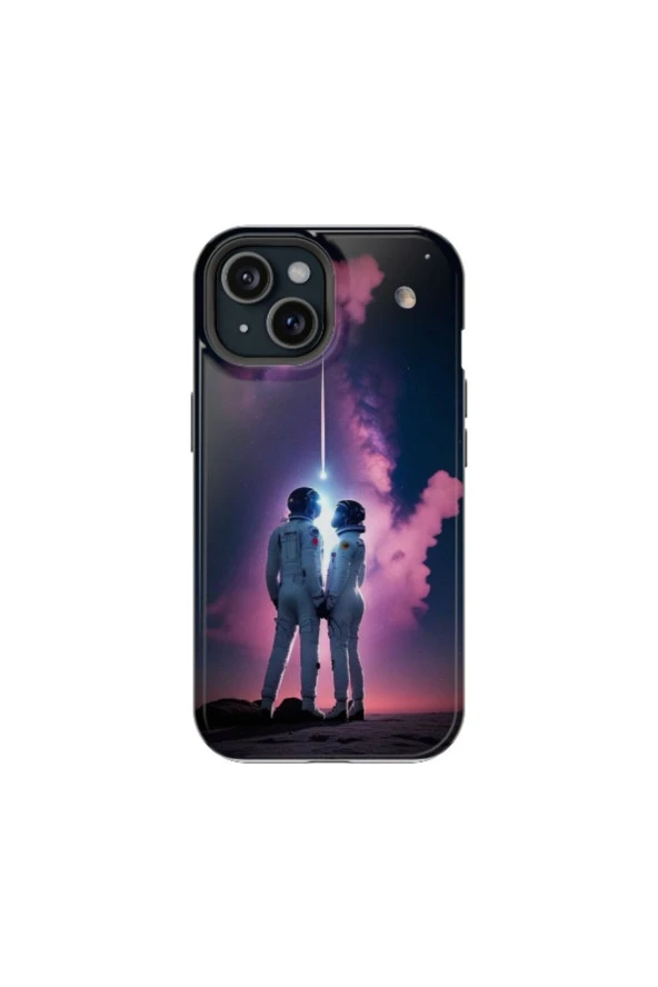iPhone 8 Plus Uyumlu Silikon Kılıf - UZAY AŞKI
