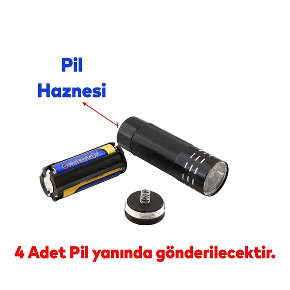 Pil Hediyeli Portatif Pilli Küçük Klasik Led El Feneri Kamp Lambası Işıldak Fener Lambası 1 Adet - 3