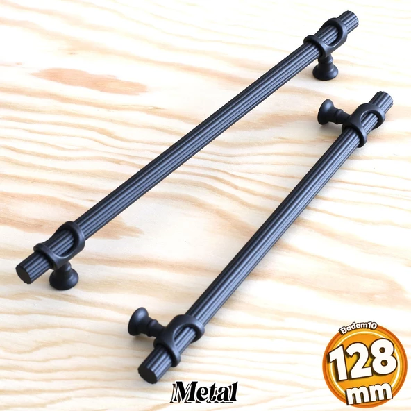Arsin Siyah Metal Kulp 128 mm-12.8 cm Mobilya Çekmece Mutfak Dolabı Dolap Kapak Kulpları Kulbu Kulpu