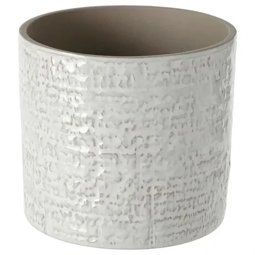 IKEA Chıafrön 12 Cm Stoneware Dekoratif Beyaz Saksı - 1