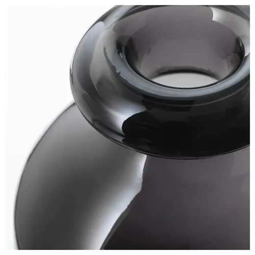 IKEA Atgang Dekoratif 18 Cm Üfleme Cam Vazo - Gri - 2