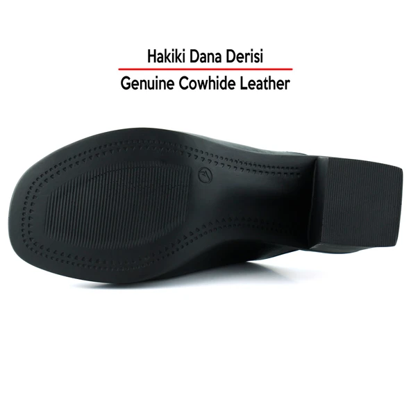 Erkan Saçmacı Valery Siyah Hakiki Deri Terlik - 6