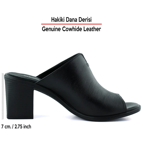 Erkan Saçmacı Valery Siyah Hakiki Deri Terlik - 2