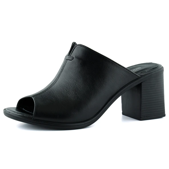 Erkan Saçmacı Valery Siyah Hakiki Deri Terlik