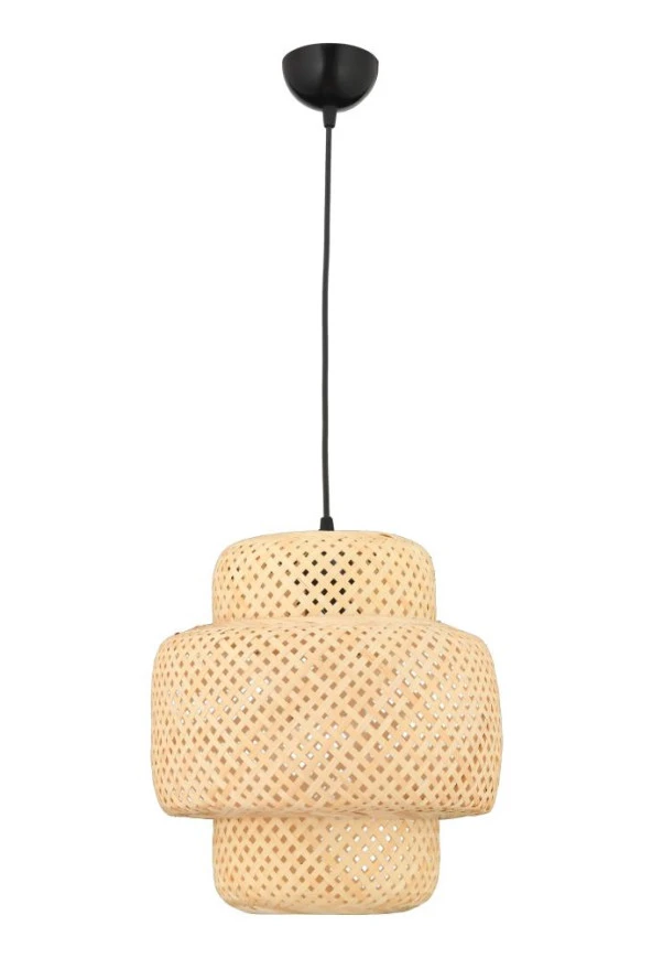 İstanbul Avize Rattan 30 cm Avize Bambu,İskandinav,Bohem,Modern Aydınlatma - 2