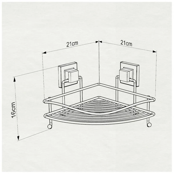 Tekno Tel EF-250 Yapışkanlı Tek Katlı Köşelik Banyo Rafı Krom - 2