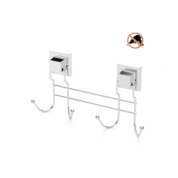 Tekno Tel EF-252 Yapışkanlı Banyo 4 lü Askı Bornozluk Krom