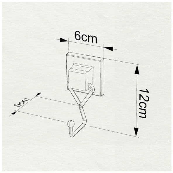 Tekno Tel EF-237 Yapışkanlı Banyo Tekli Askı Bornozluk Krom - 2