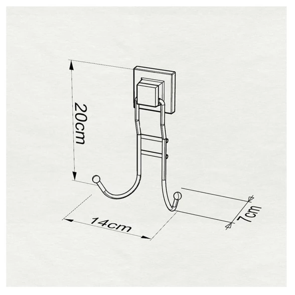 Tekno Tel EF-236 Yapışkanlı Banyo 2 li Askı Bornozluk Krom - 2