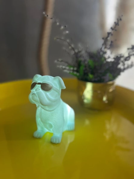 Mavi Gözlüklü Köpek 3D Led Işık