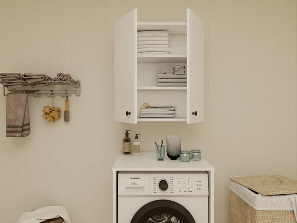 Masif Market Çok Amaçlı Üst Banyo Dolabı - Resim 4