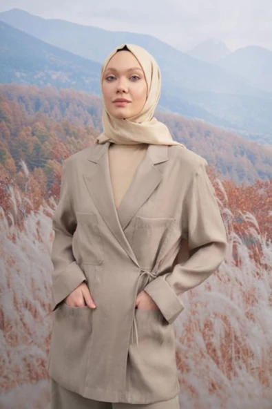 70 X 190 COTTON MONOGRAM DESEN ŞAL - AR 3098 03046 - Resim 2