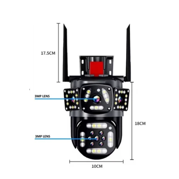 Çift Kameralı O-kam Pro Uygulamalı 6mp PTZ ip Wifi Güvenlik Kamerası - 4