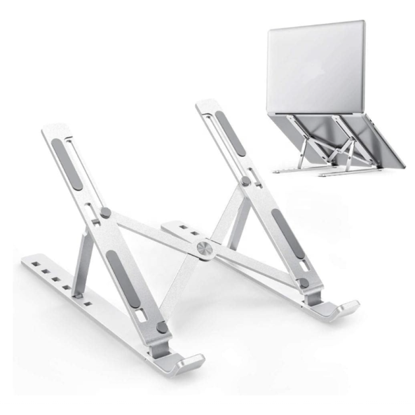 QASUL Alüminyum Portatif Laptop ve Tablet Standı 6 Kademeli   Katlanabilir Ayarlı Dizüstü Laptop Standı - 3