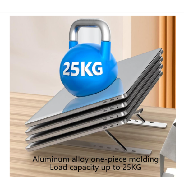 QASUL Alüminyum Portatif Laptop ve Tablet Standı 6 Kademeli   Katlanabilir Ayarlı Dizüstü Laptop Standı - 7