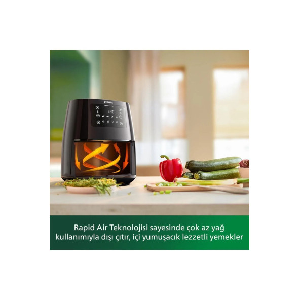 Philips 3000 Serisi Airfryer, 0.8Kg, 4.1L Kapasite, Siyah, Hd9243/90 - 2