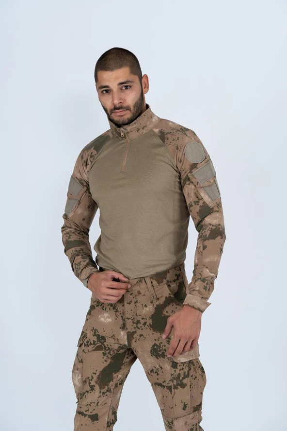 Combat Tactical Outdoor Jandarma Gömlek Uzun Kol Kamuflaj Gömlek - 401 - 9