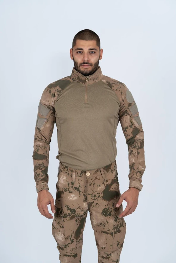 Combat Tactical Outdoor Jandarma Gömlek Uzun Kol Kamuflaj Gömlek - 401 - 10