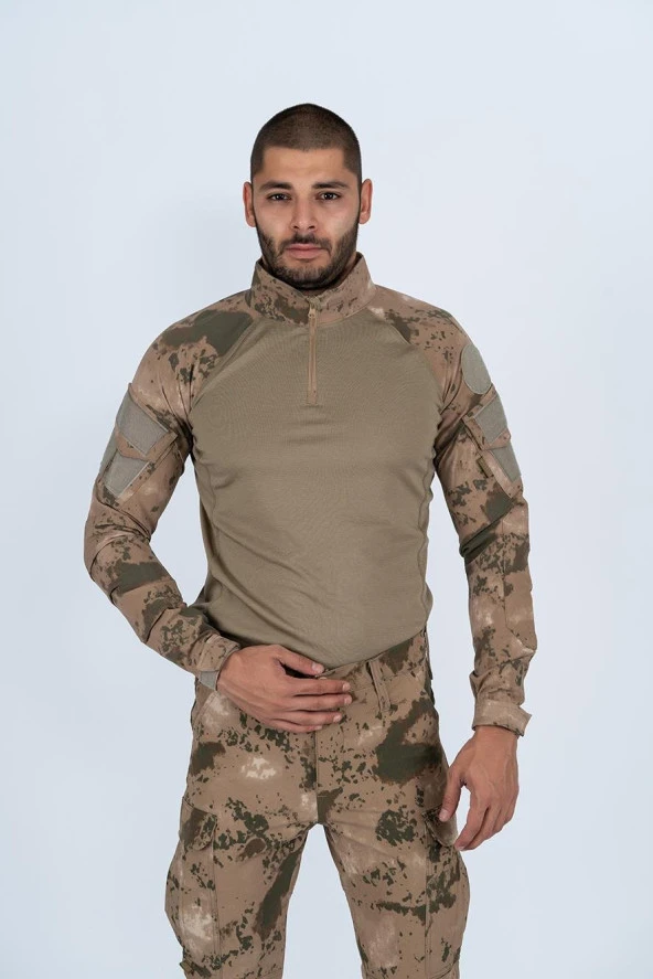 Combat Tactical Outdoor Jandarma Gömlek Uzun Kol Kamuflaj Gömlek - 401 - 11