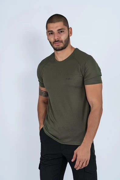 Combat Tactical Outdoor Tişört Günlük Sıfır Yaka Sporcu Erkek Tişörtü T-Shirf - 807 Ygm - Resim 9