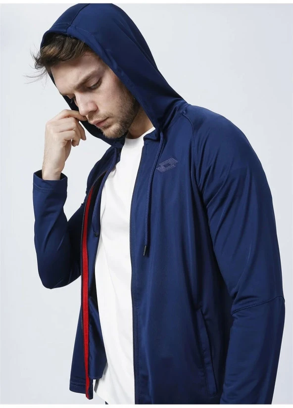 Lotto W1129-Livio Suit Kapüşonlu Bağlamalı Standart Kalıp Raşel Kumaş Lacivert Erkek Eşofman Takımı - 3