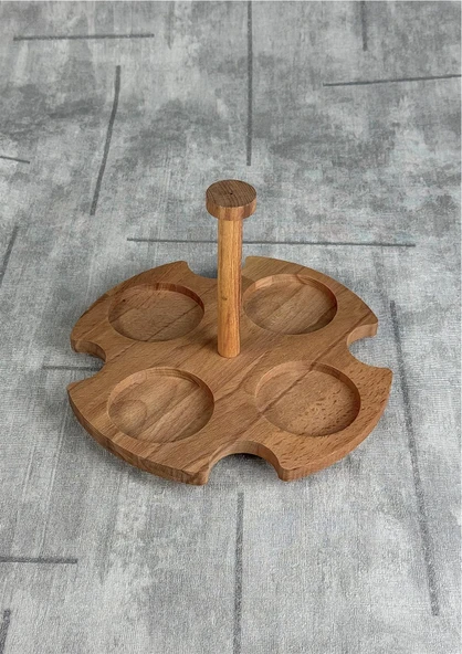 Bambu Kavanoz Seti - 5 Parça Stantlı Baharatlık Takımı - 230 ML - 4