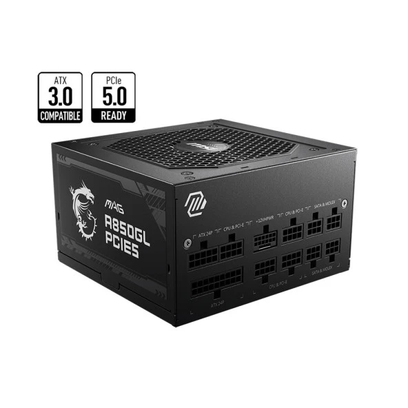 MSI MAG A850GL PCIE5 850W 80Plus Gold Full Modüler ATX 3.0 Güç Kaynağı