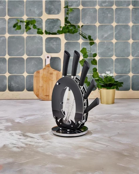 Cooker Lüx Bıçak Seti - Stantlı Bıçak Takımı - 6 Parça - 5