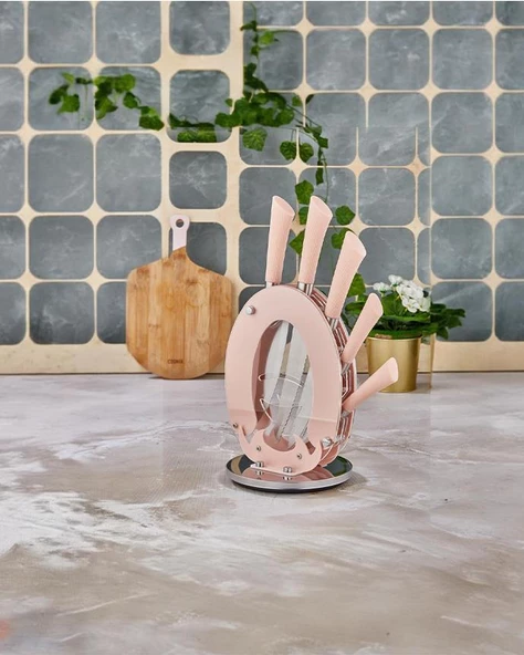 Cooker Lüx Bıçak Seti - Stantlı Bıçak Takımı - 6 Parça - 3