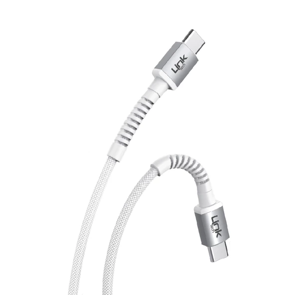 Linktech K597 Type-C to Type-C 60W 3mt Örgü Metal Başlı Şarj Kablosu - 5
