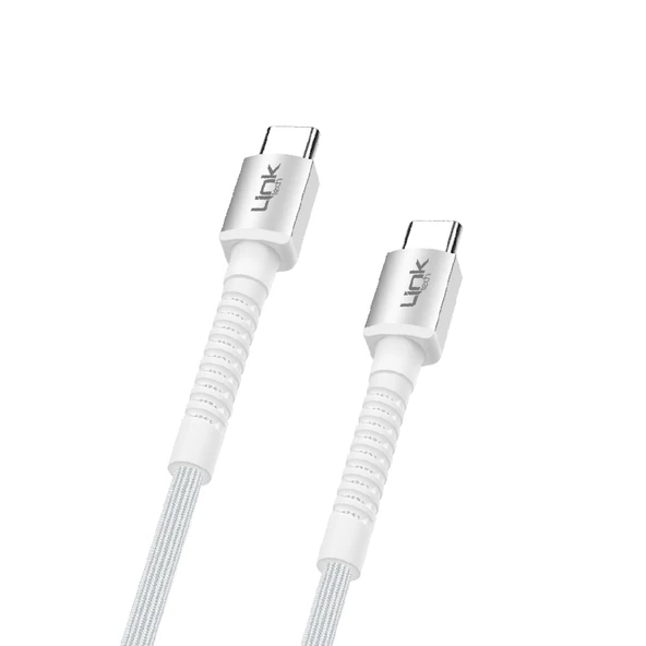 Linktech K597 Type-C to Type-C 60W 3mt Örgü Metal Başlı Şarj Kablosu - 4