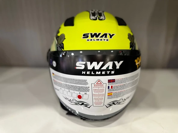 KASK SWAY SW 765 WANTED Yellow ÇENESİZ - 3