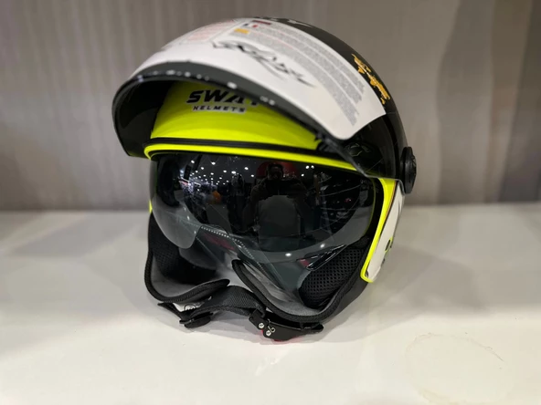 KASK SWAY SW 765 WANTED Yellow ÇENESİZ - 4