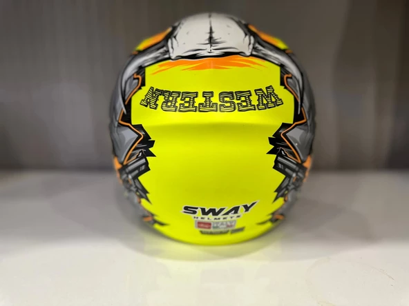 KASK SWAY SW 765 WANTED Yellow ÇENESİZ - 6
