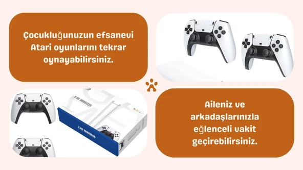Cosmostech P5 2.4G Wireless Kablosuz Controller , 3D 4K HD Klasik Retro Atari Video Game Oyun Konsolu - 8