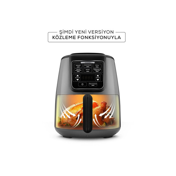 Karaca Air Pro Cook Köz Xl Airfryer Space Gray Black 4 Kişilik