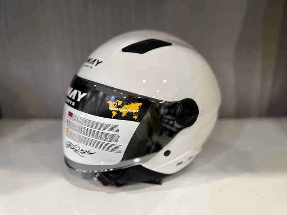 KASK SWAY SW 765 Gloss White ÇENESİZ - 3