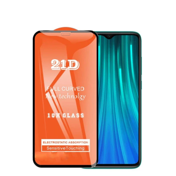 Xiaomi Redmi Note 8 Pro Ekran Koruyucu 21D Tam Kaplayan Kavisli