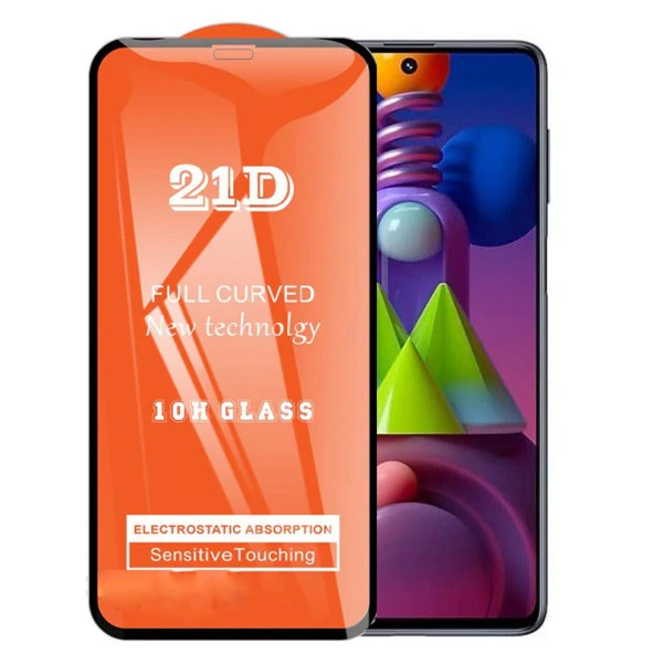 Samsung Galaxy M51 Ekran Koruyucu 21D Tam Kaplayan Kırılmaz Cam Kavisli