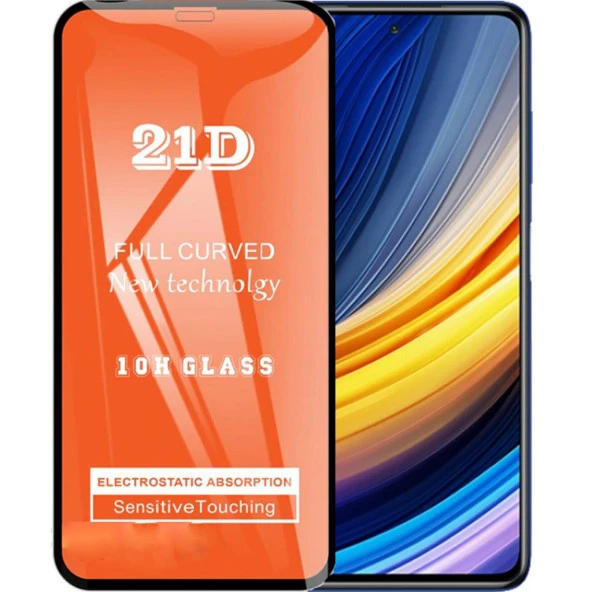 Poco X3 Pro Ekran Koruyucu 21D Tam Kaplayan Kırılmaz Cam Kavisli