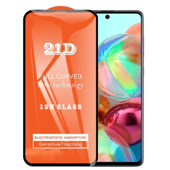 Samsung A71 Ekran Koruyucu 21D Tam Kaplayan Kavisli