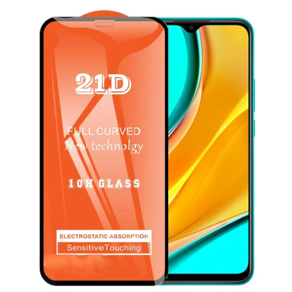 Xiaomi Redmi 9 Ekran Koruyucu 21D Kırılmaz Cam