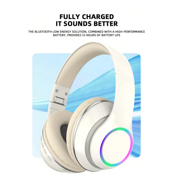 QASUL P102 Kablosuz Kulaklık Bluetooth Garnitür Katlanır Stereo Kulaklık ve Gençler İçin Gürültü Azaltma - 3