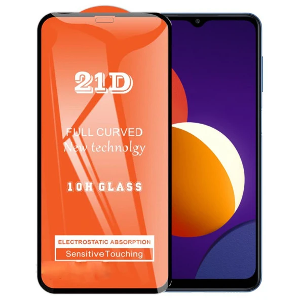 Samsung M12 Ekran Koruyucu 21D Tam Kaplayan Kavisli