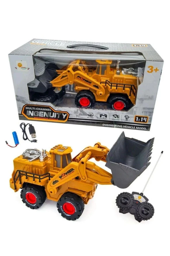 1:14 Işıklı USB Şarjlı Uzaktan Kumandalı 5 Fonksiyonlu Oyuncak Kepçe - 3