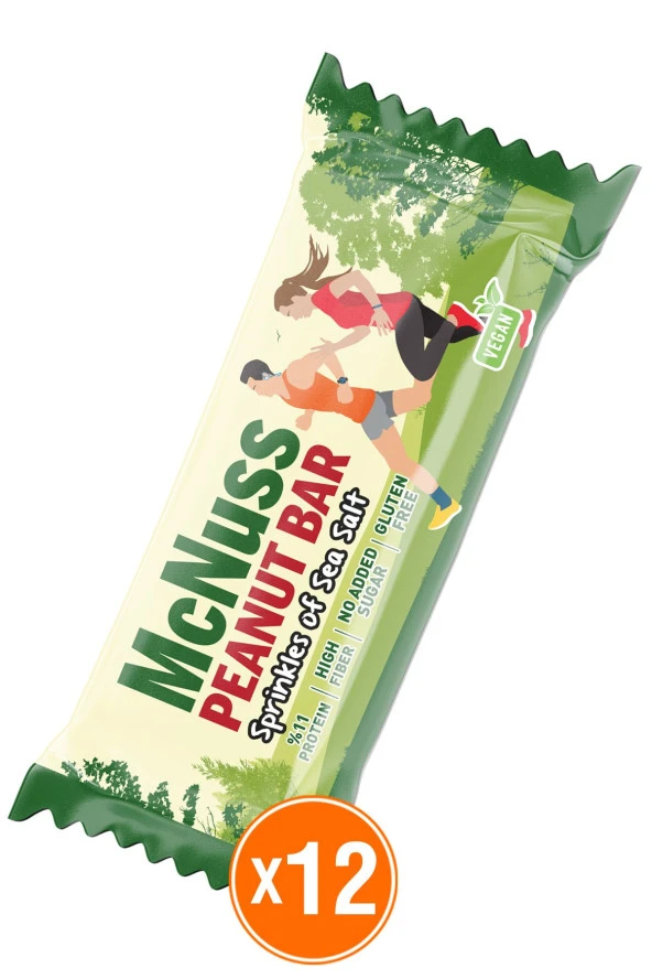 Mcnuss Yer Fıstıklı Deniz Tuzlu Vegan Meyve Barı 40 gr X 12 Paket