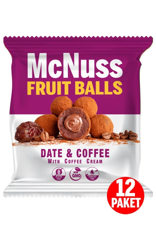 Mcnuss Kahve Kaplı Kahve Kreması Dolgulu Meyve Topu 40 Gr X 12 Paket